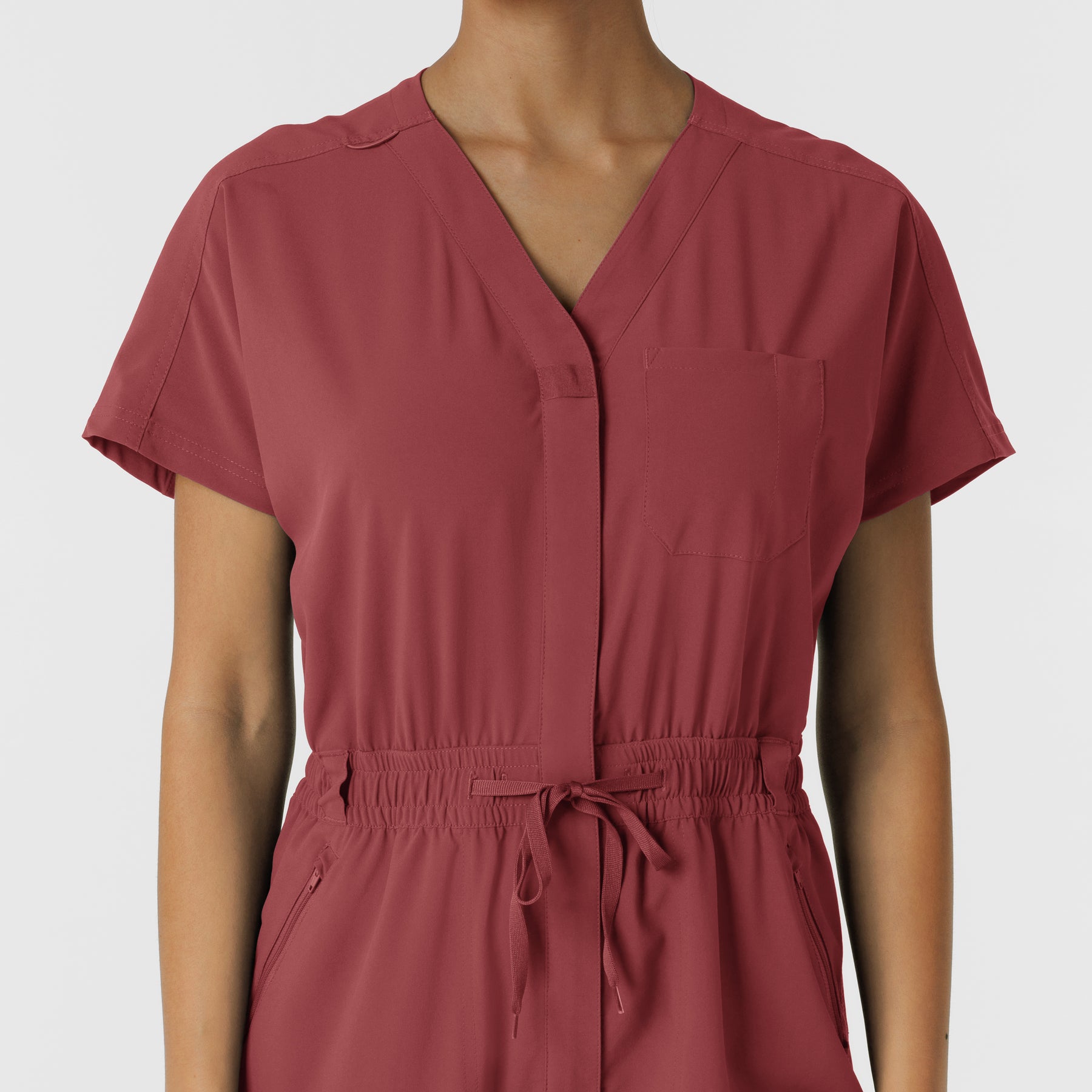 RENEW Women's Cargo Jogger Scrub Jumpsuit - Ruby