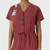 RENEW Women's Cargo Jogger Scrub Jumpsuit - Ruby
