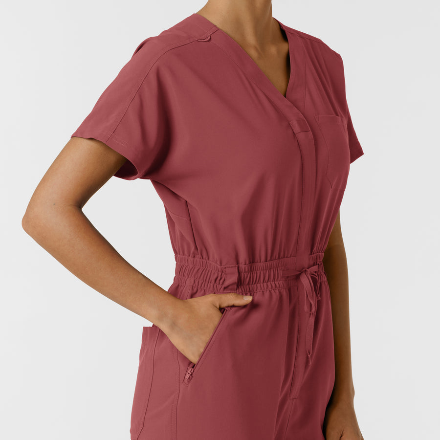 RENEW Women's Cargo Jogger Scrub Jumpsuit - Ruby