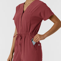 RENEW Women's Cargo Jogger Scrub Jumpsuit - Ruby