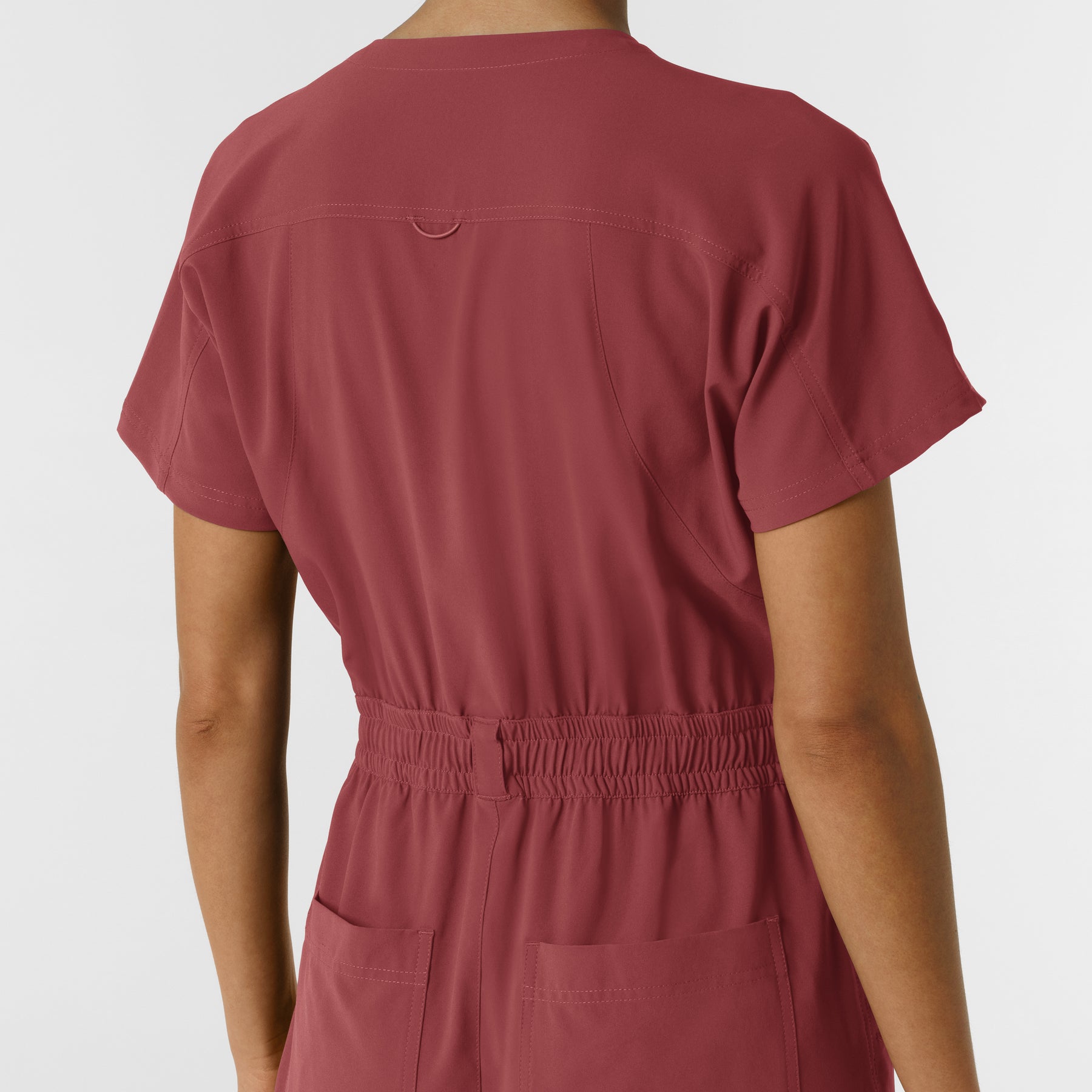RENEW Women's Cargo Jogger Scrub Jumpsuit - Ruby