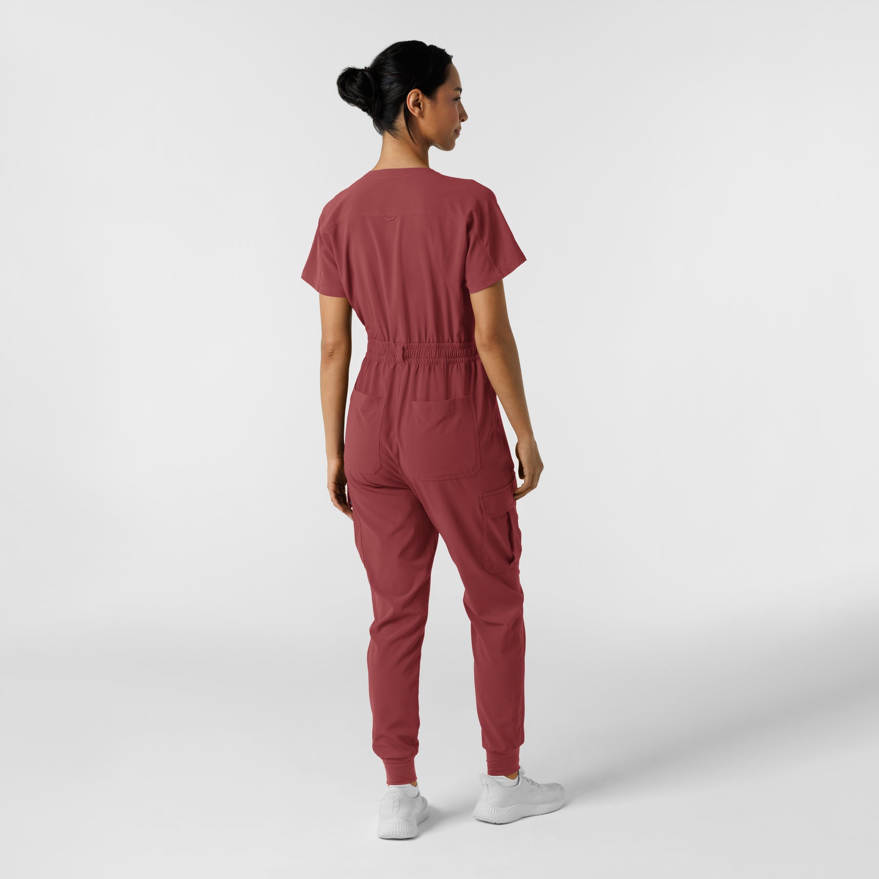 RENEW Women's Cargo Jogger Scrub Jumpsuit - Ruby