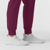 RENEW Women's Cargo Jogger Scrub Jumpsuit - Wine jogger cuff