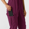 RENEW Women's Cargo Jogger Scrub Jumpsuit Wine cargo pocket