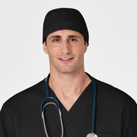 WonderWORK Unisex Tie Back Scrub Cap Black full scrub set