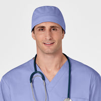 WonderWORK Unisex Tie Back Scrub Cap Ceil Blue full scrub set