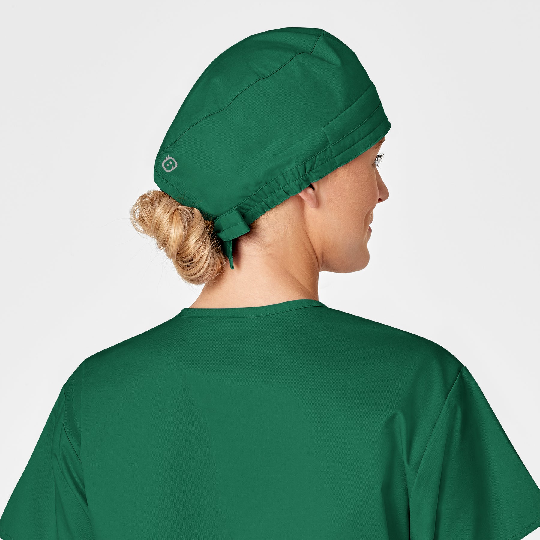 WonderWORK Unisex Tie Back Scrub Cap Hunter front detail