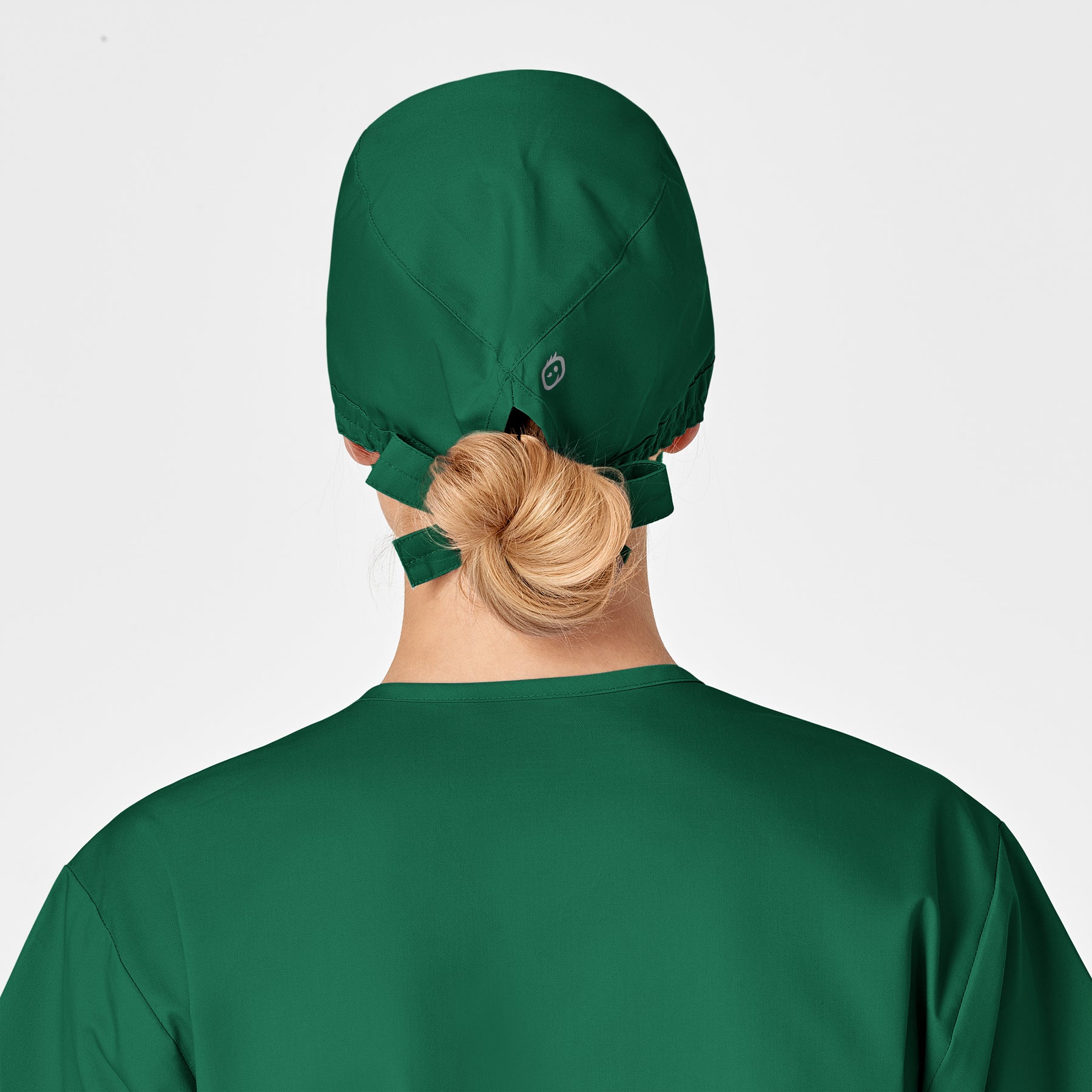 WonderWORK Unisex Tie Back Scrub Cap Hunter side detail 1