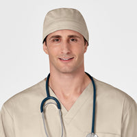 WonderWORK Unisex Tie Back Scrub Cap Khaki full scrub set