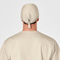 WonderWORK Unisex Tie Back Scrub Cap Khaki back view