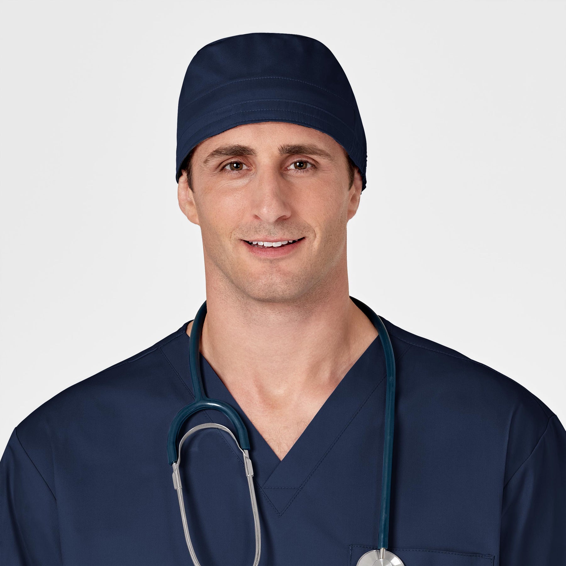 WonderWORK Unisex Tie Back Scrub Cap Navy full scrub set