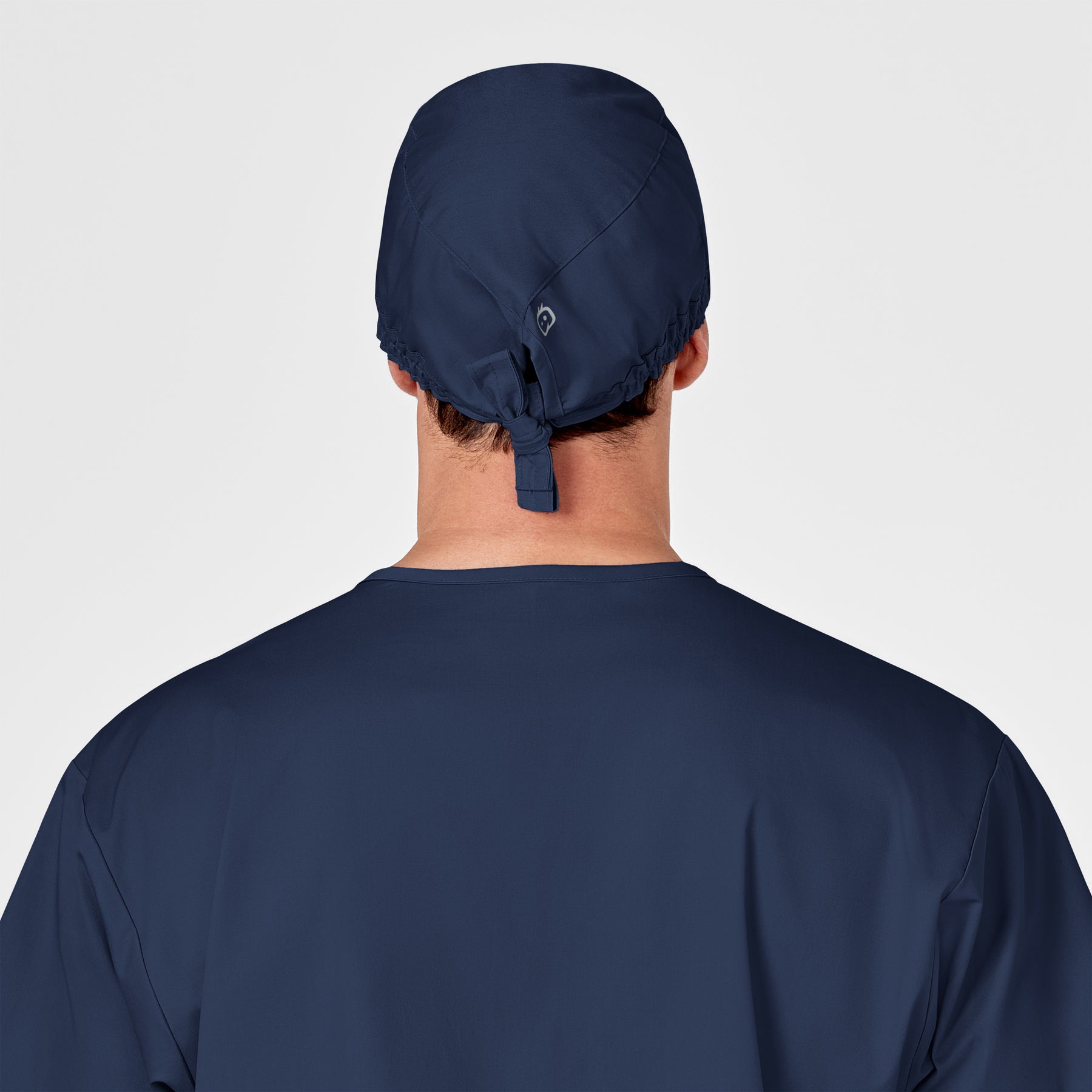 WonderWORK Unisex Tie Back Scrub Cap Navy back view