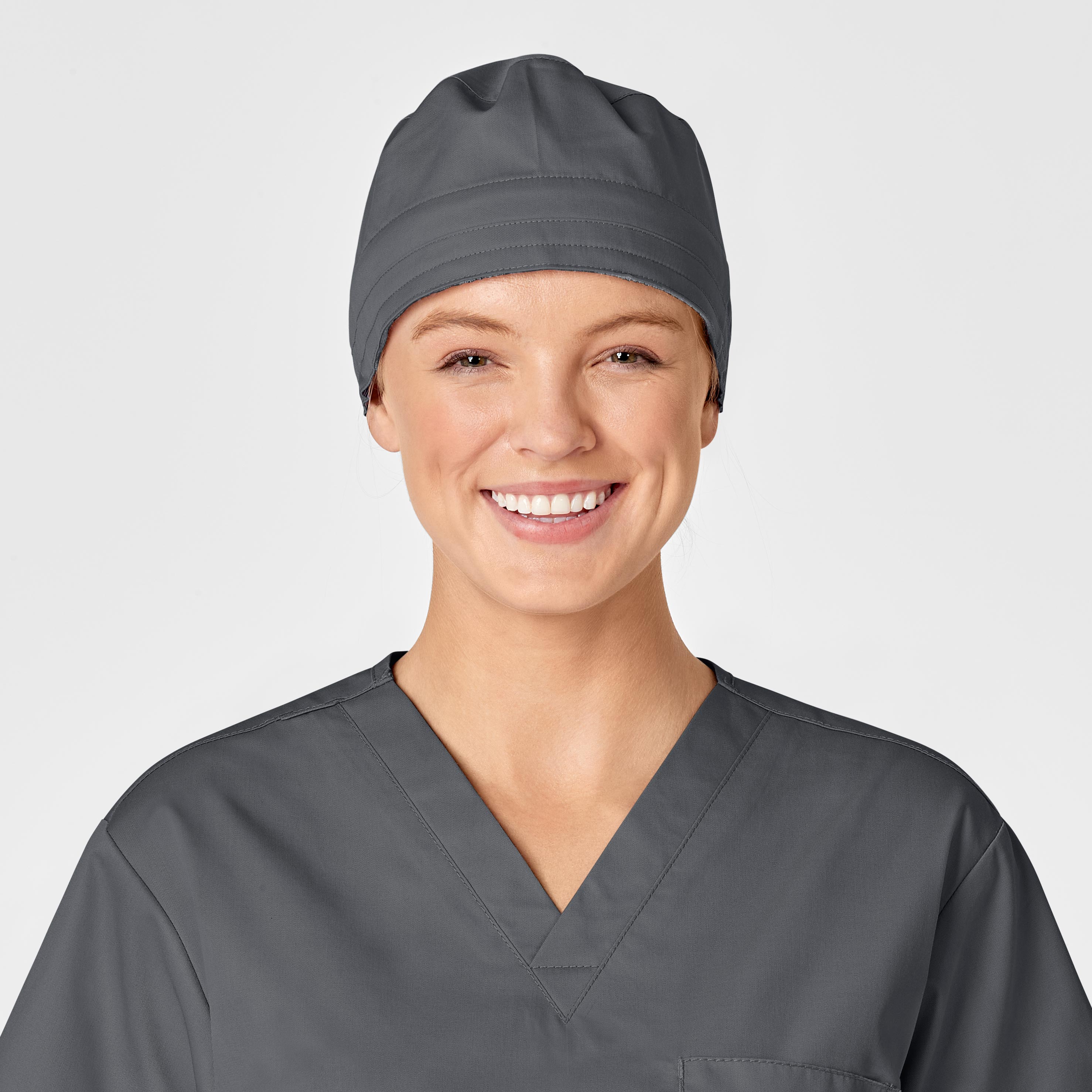 thumbnail interactive-video image 1 of Bourund 8-Pack Unisex Scrub Caps - Adjustable Cotton Working Hats With Buttons For Nurses 1 of 14