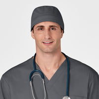 WonderWORK Unisex Tie Back Scrub Cap Pewter full scrub set