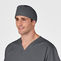 WonderWORK Unisex Tie Back Scrub Cap Pewter side view