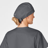 WonderWORK Unisex Tie Back Scrub Cap Pewter front detail