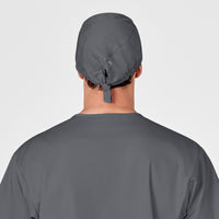 WonderWORK Unisex Tie Back Scrub Cap Pewter back view