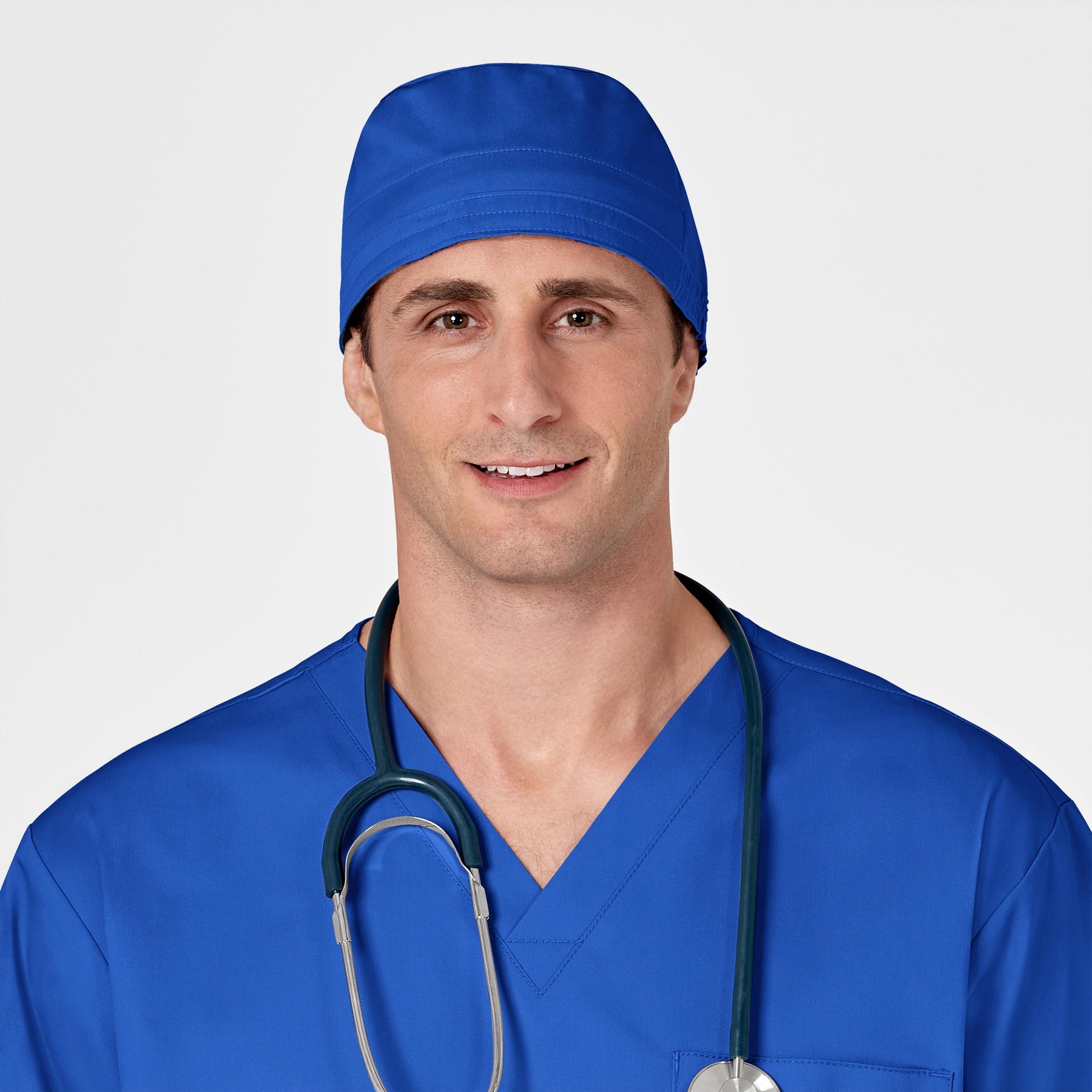 WonderWORK Unisex Tie Back Scrub Cap Royal full scrub set