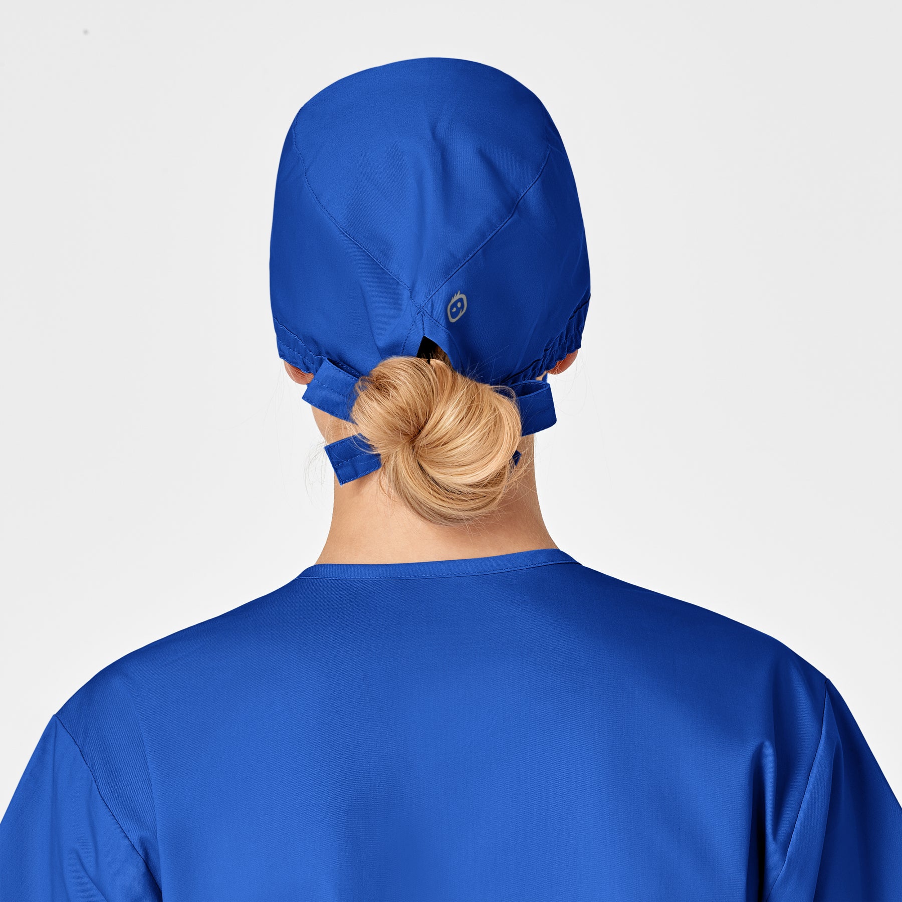 WonderWORK Unisex Tie Back Scrub Cap Royal side detail 1