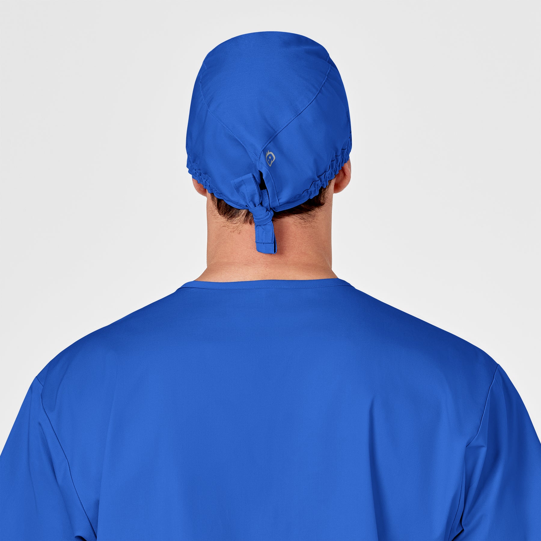 WonderWORK Unisex Tie Back Scrub Cap Royal back view