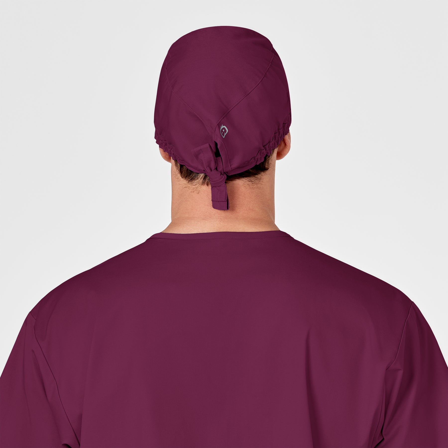 WonderWORK Unisex Tie Back Scrub Cap Wine back view