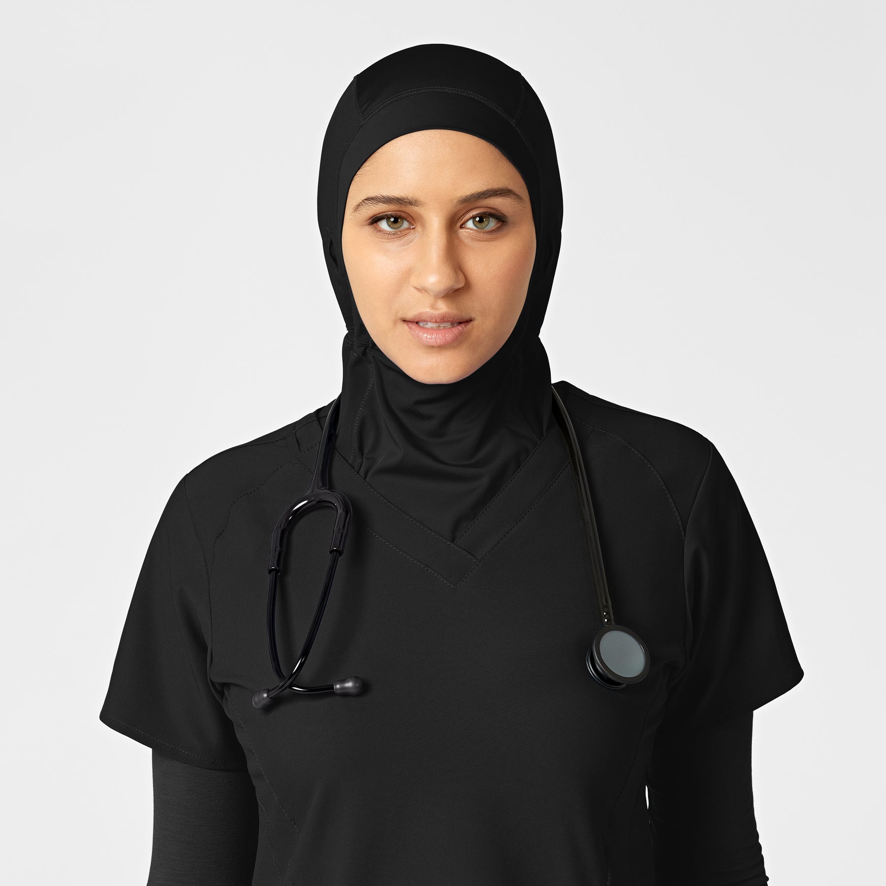 W123 Women's Hijab Black scrub hijab