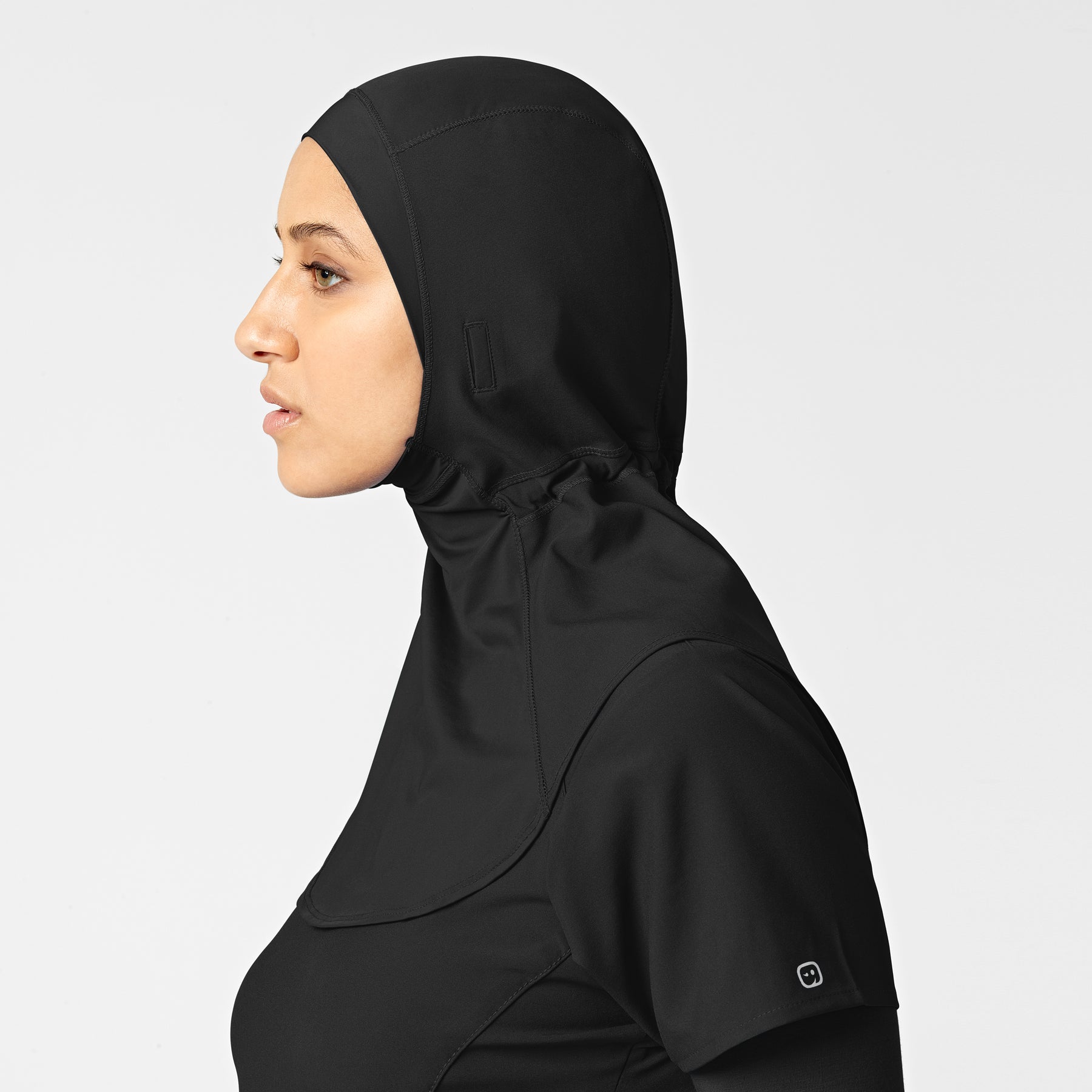 W123 Women's Hijab Black side view