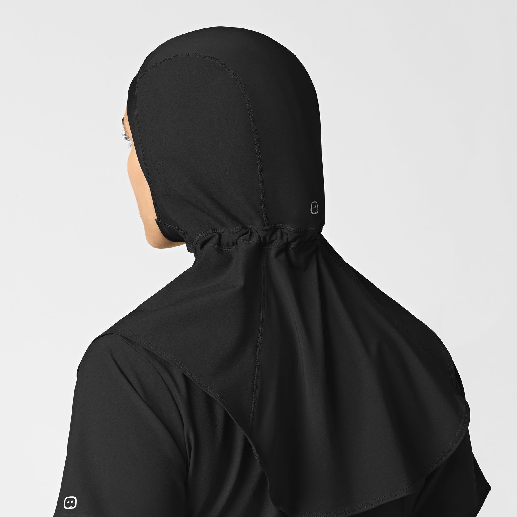 W123 Women's Hijab Black side detail 2