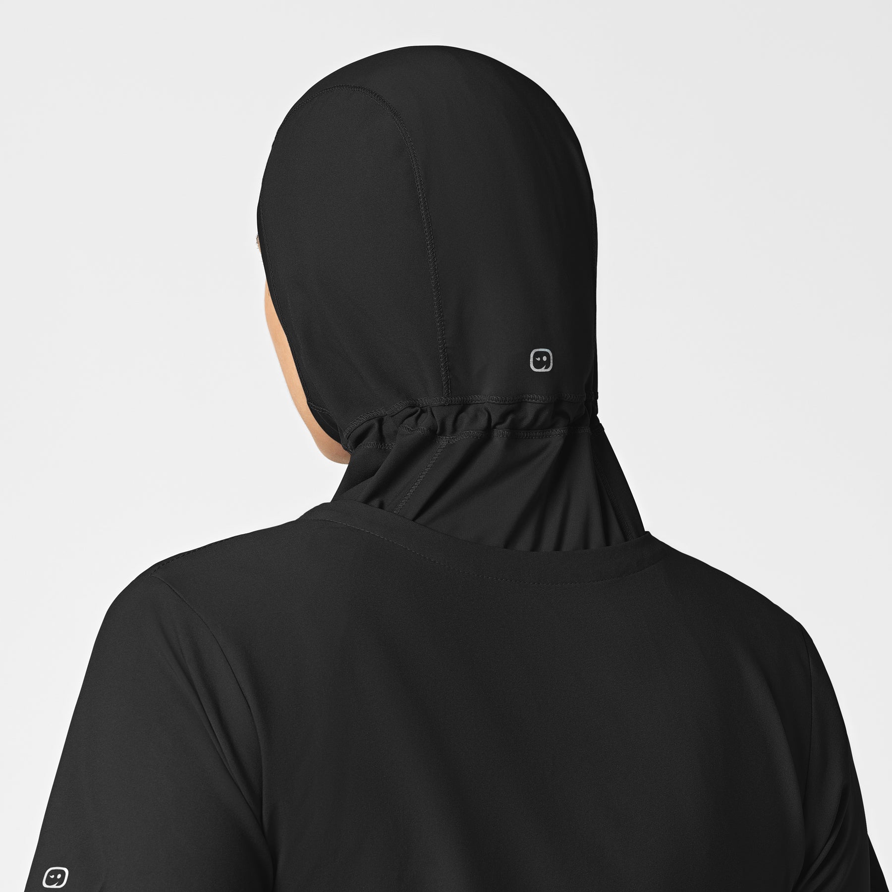 W123 Women's Hijab Black back view