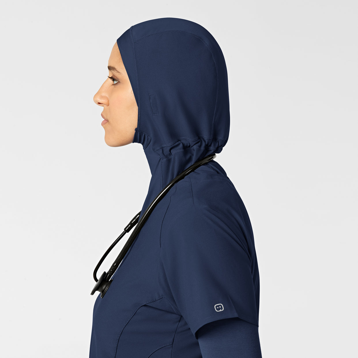 W123 Women's Hijab Navy side detail 1