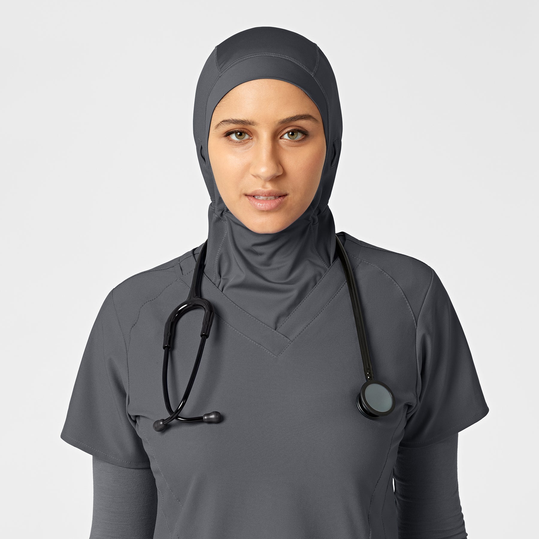 W123 Women's Hijab Pewter scrub set