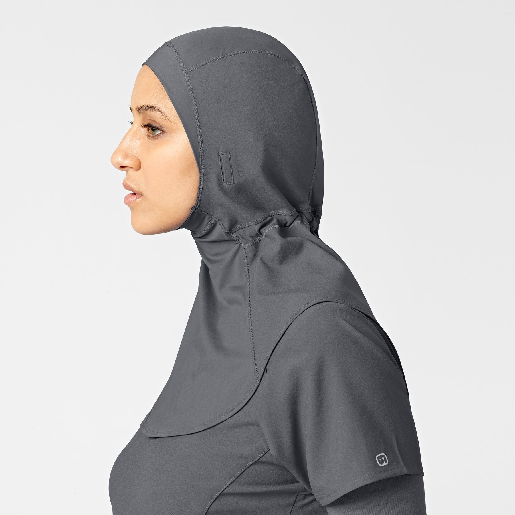 W123 Women's Hijab Pewter side view
