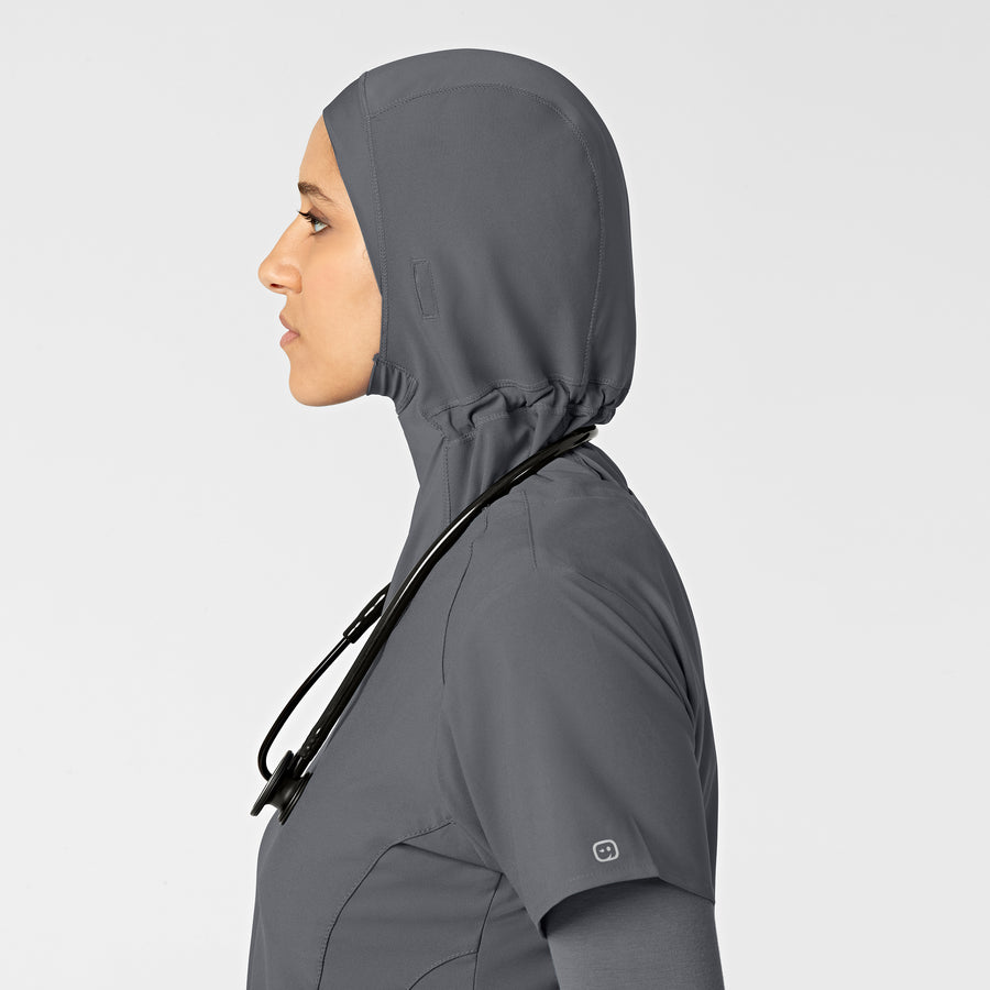 W123 Women's Hijab Pewter side detail 1