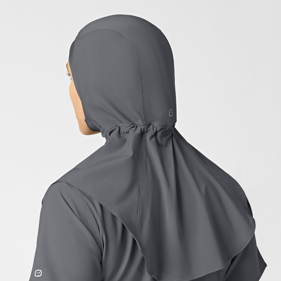 W123 Women's Hijab Pewter side detail 2