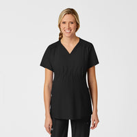 Wink W123 Maternity V-Neck Scrub Top Black