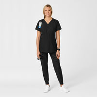 W123 Maternity V-Neck Scrub Top Black scrub set