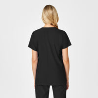 W123 Maternity V-Neck Scrub Top Black back view