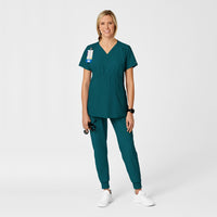 W123 Maternity V-Neck Scrub Top Caribbean Blue scrub set