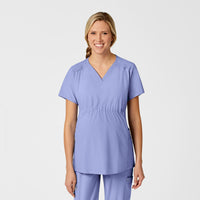 Wink W123 Maternity V-Neck Scrub Top Ceil Blue