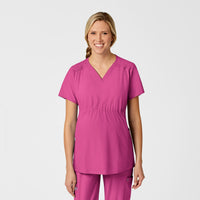 Wink W123 Maternity V-Neck Scrub Top Hot Pink