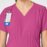 W123 Maternity V-Neck Scrub Top - Hot Pink