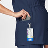 W123 Maternity V-Neck Scrub Top Navy side detail 2