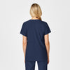 W123 Maternity V-Neck Scrub Top Navy back view