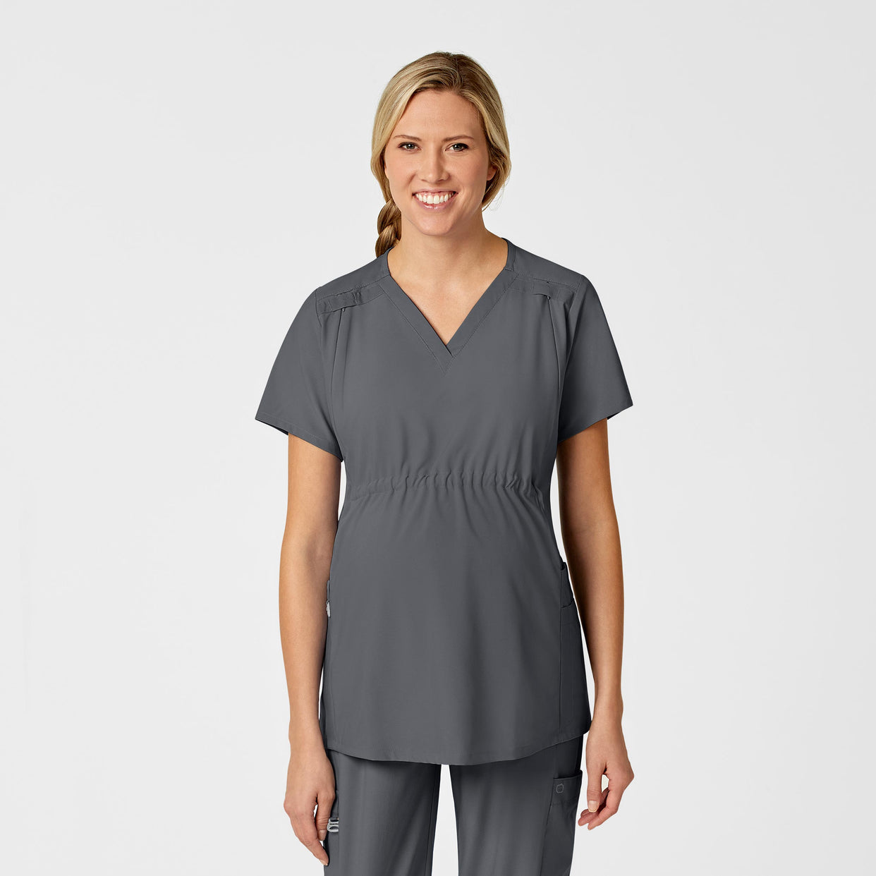 W123 Maternity V-Neck Scrub Top - Pewter – Wink Scrubs