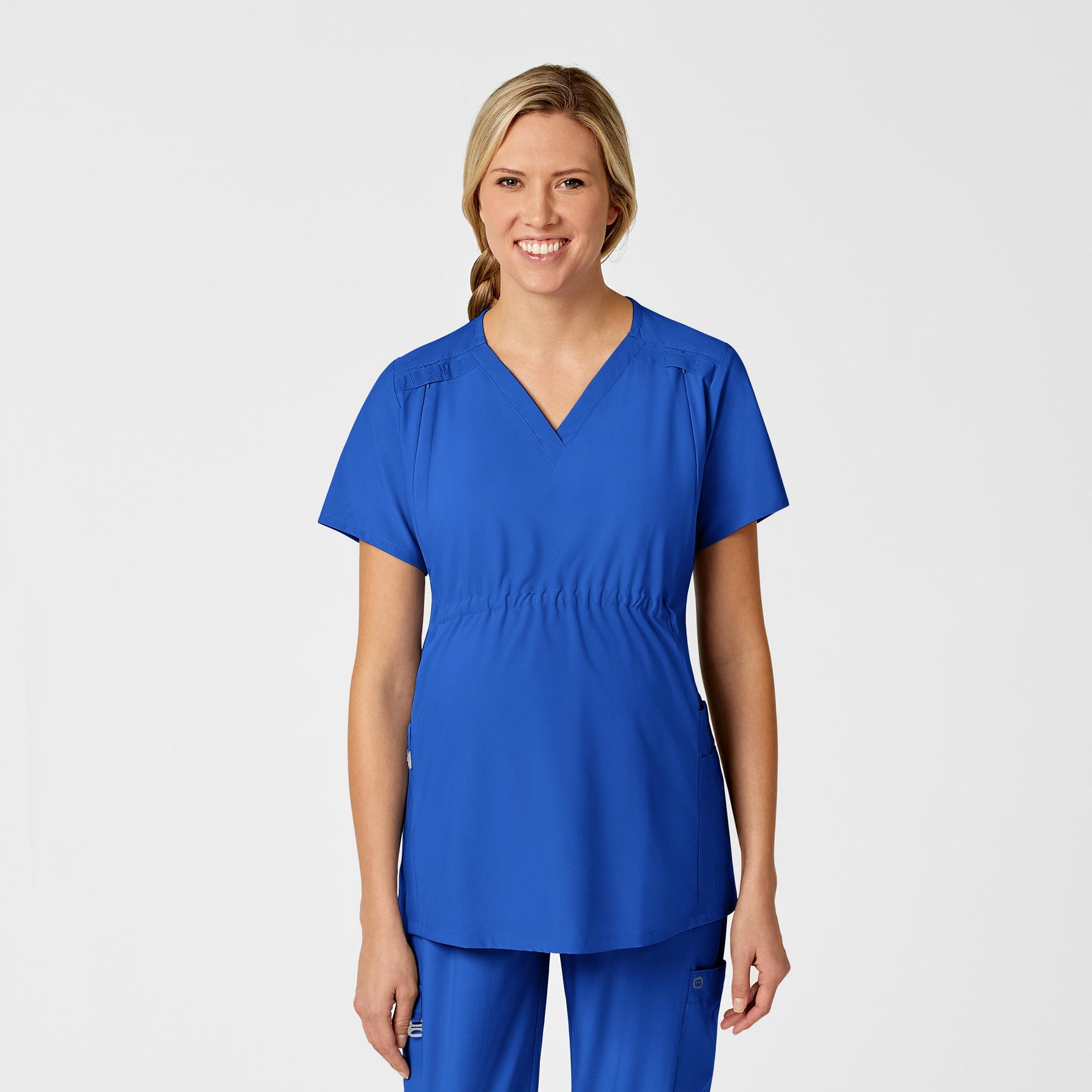 Wink W123 Maternity V-Neck Scrub Top Royal