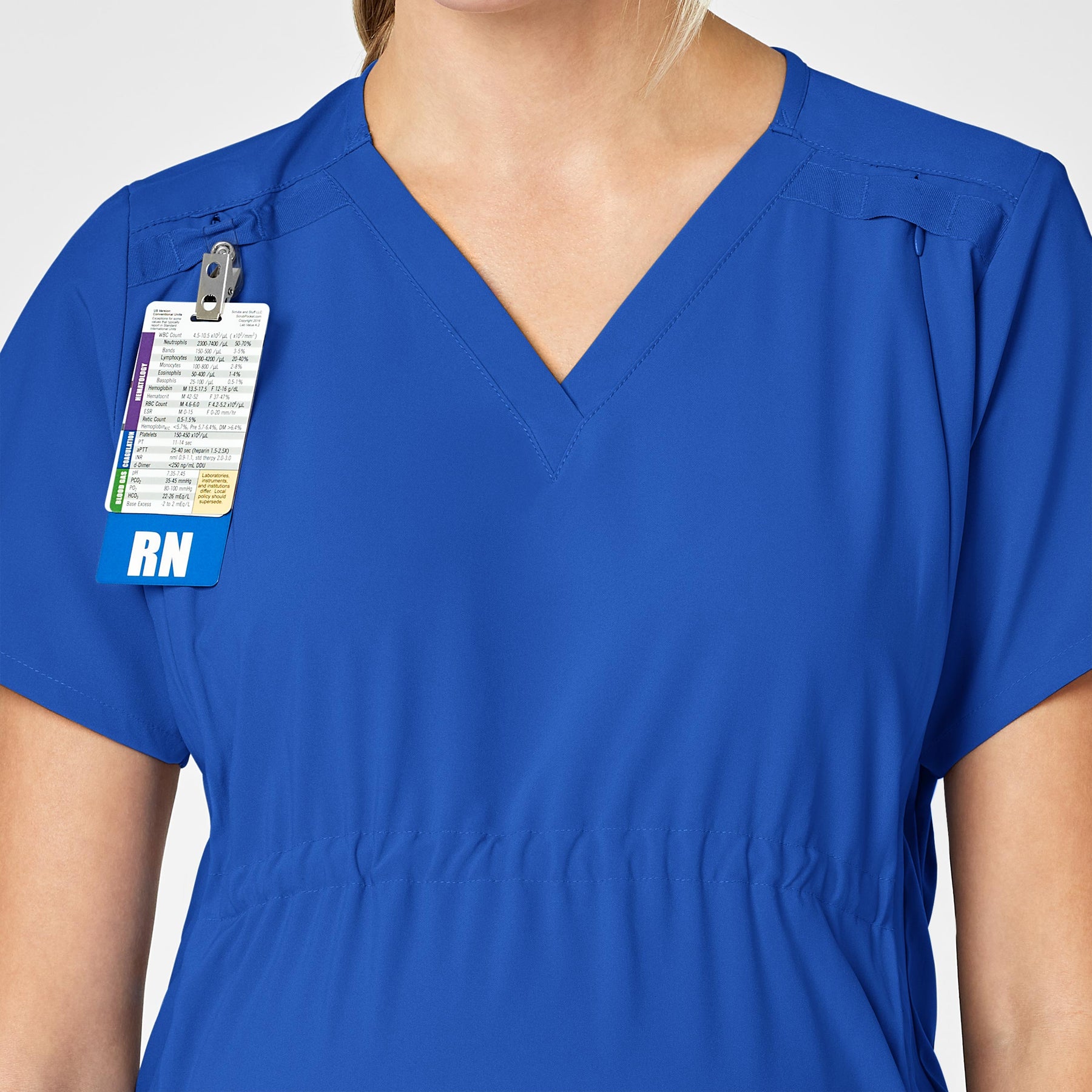 W123 Maternity V-Neck Scrub Top - Royal