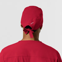 NURTUR Unisex Scrub Cap Red back view