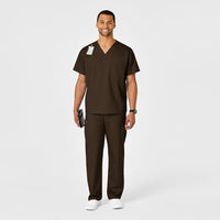 WonderWORK Unisex Drawstring Cargo Scrub Pant Chocolate full scrub set