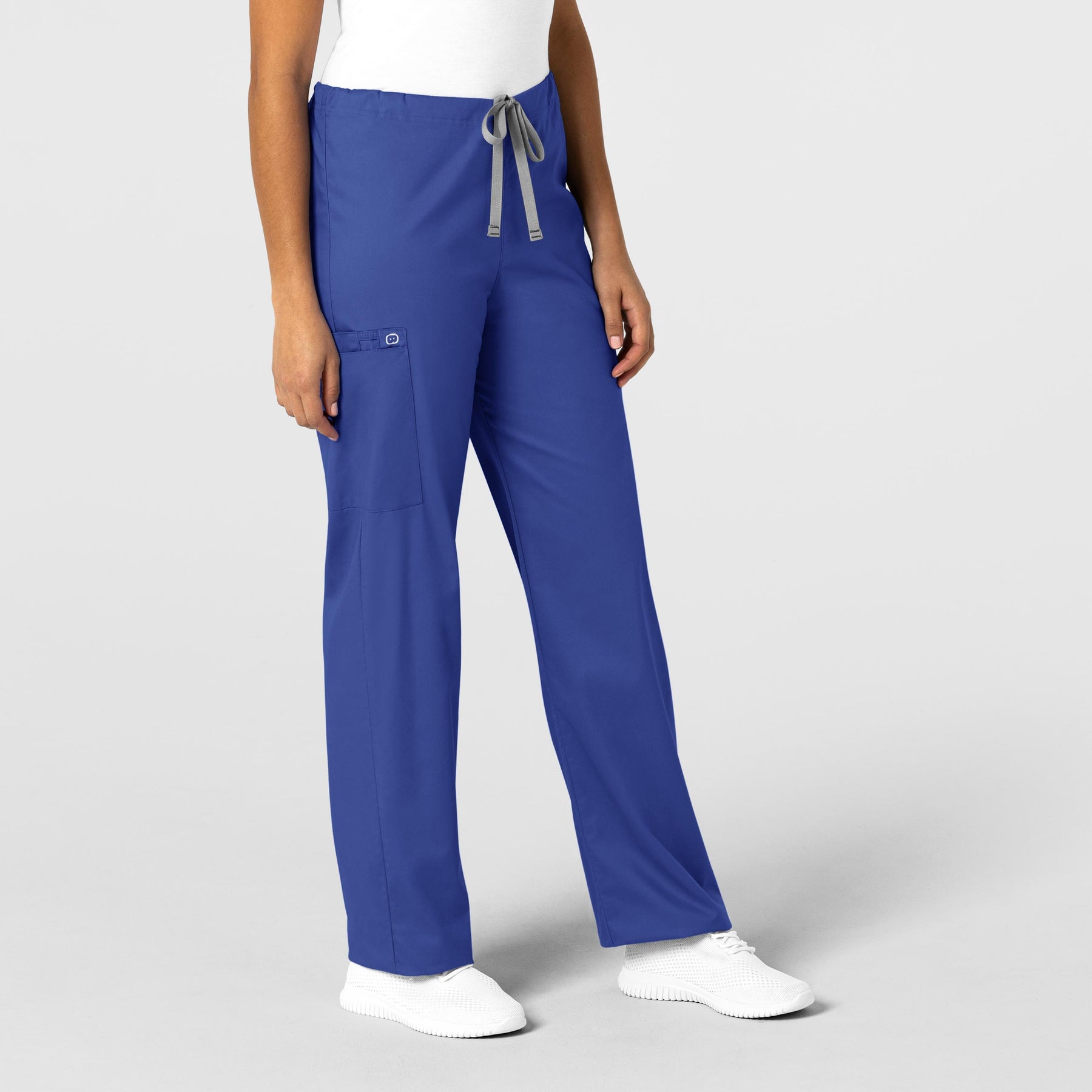 WonderWORK Unisex Drawstring Cargo Scrub Pant Galaxy Blue side view