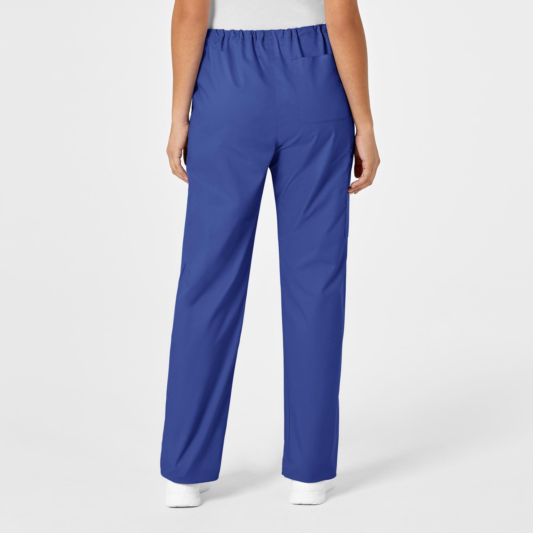 WonderWORK Unisex Drawstring Cargo Scrub Pant Galaxy Blue back view